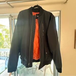 Vans Men's Black Bomber Jacket with Orange Lining